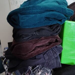 Four pairs of pants/jeans, cargo, straight leg, couderoy, wide leg, men's/women'